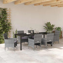 Have Spisebordssæt med pude 7 pcs Grå polyrattan