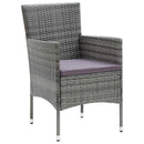 Have Spisebordssæt med pude 7 pcs Grå polyrattan