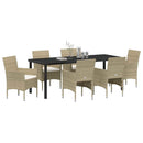 Have Spisebordssæt med pude 7 pcs Beige polyrattan