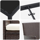 Have Spisebordssæt med pude 9 pcs Brun polyrattan