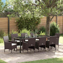 Have Spisebordssæt med pude 9 pcs Brun polyrattan