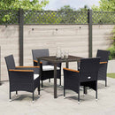 Have Spisebordssæt 5 stk. Sort polyrattan