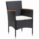 Have Spisebordssæt med pude 9 pcs Sort polyrattan