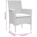 Have Spisebordssæt med pude 9 pcs Sort polyrattan