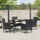 Have Spisebordssæt med pude 5 pcs Sort polyrattan
