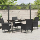 Have Spisebordssæt med pude 5 pcs Sort polyrattan