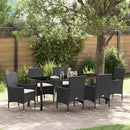Have Spisebordssæt med pude 7 pcs Sort polyrattan