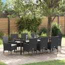 Have Spisebordssæt med pude 9 pcs Sort polyrattan