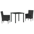 Have Spisebordssæt med pude 3 pcs Sort polyrattan