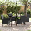 Have Spisebordssæt med pude 5 pcs Sort polyrattan