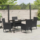 Have Spisebordssæt med pude 5 pcs Sort polyrattan