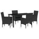 Have Spisebordssæt med pude 5 pcs Sort polyrattan