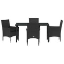 Have Spisebordssæt med pude 5 pcs Sort polyrattan