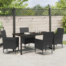 Have Spisebordssæt med pude 5 pcs Sort polyrattan