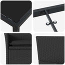 Have Spisebordssæt med pude 7 pcs Sort polyrattan