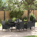 Have Spisebordssæt med pude 7 pcs Sort polyrattan