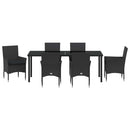 Have Spisebordssæt med pude 7 pcs Sort polyrattan