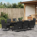 Have Spisebordssæt med pude 9 pcs Sort polyrattan