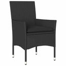 Have Spisebordssæt med pude 9 pcs Sort polyrattan