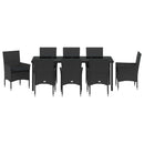Have Spisebordssæt med pude 9 pcs Sort polyrattan