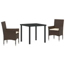 Have Spisebordssæt 3 stk. Brun polyrattan
