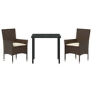 Have Spisebordssæt 3 stk. Brun polyrattan