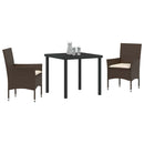 Have Spisebordssæt 3 stk. Brun polyrattan