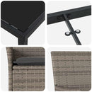 Have Spisebordssæt med pude 3 pcs Grå polyrattan