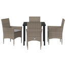 Have Spisebordssæt med pude 5 pcs Grå polyrattan