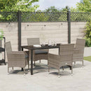 Have Spisebordssæt med pude 5 pcs Grå polyrattan