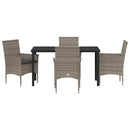 Have Spisebordssæt med pude 5 pcs Grå polyrattan