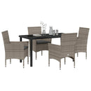 Have Spisebordssæt med pude 5 pcs Grå polyrattan