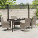 Have Spisebordssæt med pude 5 pcs Grå polyrattan