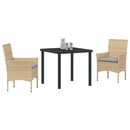 Have Spisebordssæt 3 stk. Beige polyrattan
