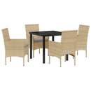 Have Spisebordssæt 5 stk. Beige polyrattan