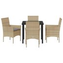 Have Spisebordssæt 5 stk. Beige polyrattan