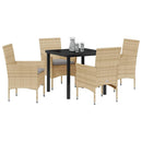 Have Spisebordssæt 5 stk. Beige polyrattan