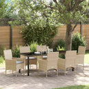 Have Spisebordssæt med pude 7 pcs Beige polyrattan
