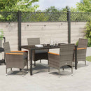 Have Spisebordssæt med pude 5 pcs Grå polyrattan