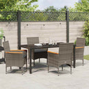 Have Spisebordssæt med pude 5 pcs Grå polyrattan