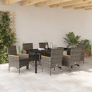Have Spisebordssæt med pude 7 pcs Grå polyrattan