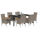 Have Spisebordssæt med pude 7 pcs Grå polyrattan