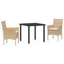 Have Spisebordssæt med pude 3 pcs Beige polyrattan
