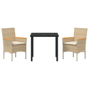 Have Spisebordssæt med pude 3 pcs Beige polyrattan