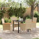 Have Spisebordssæt med pude 5 pcs Beige polyrattan