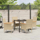 Have Spisebordssæt med pude 5 pcs Beige polyrattan