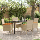Have Spisebordssæt med pude 5 pcs Beige polyrattan