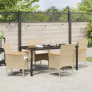 Have Spisebordssæt med pude 5 pcs Beige polyrattan