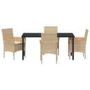 Have Spisebordssæt med pude 5 pcs Beige polyrattan