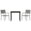 Have Spisebordssæt med pude 3 pcs Grå polyrattan